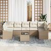vidaXL Sofa Set mit Kissen 8 pcs Beige und Creme Poly-Rattan