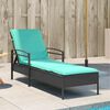 vidaXL Sonnenliege mit Kissen Schwarz 63 x 200 x 81 cm Poly Rattan