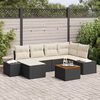 vidaXL Garten-Sofa-Set 7 pcs Schwarz und Wei&szlig;