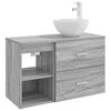 vidaXL Badezimmerm&ouml;bel-Set 2 pcs Grau Sonoma Holzwerkstoff