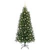 vidaXL K&uuml;nstlicher Weihnachtsbaum mit 300 LEDs Gr&uuml;n 180 cm PE und PVC