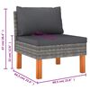 vidaXL 6-tlg. Garten-Lounge-Set mit Kissen Poly Rattan Grau