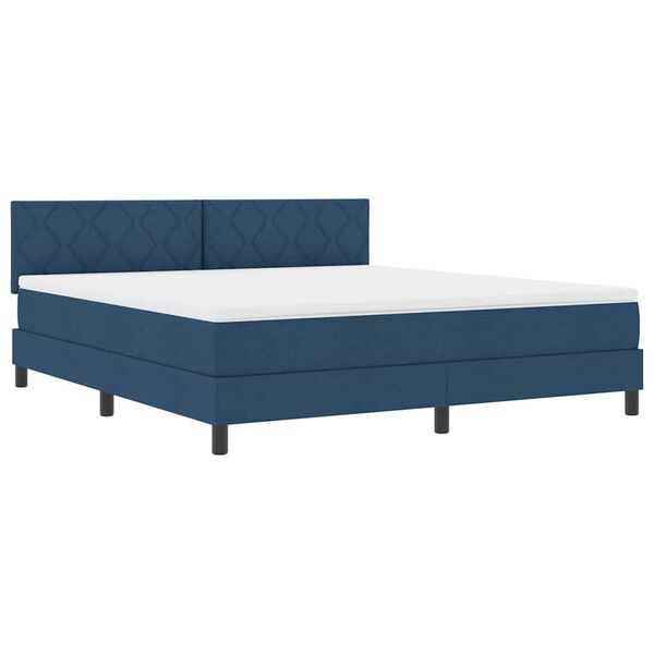 vidaXL Boxspringbett mit Matratze mit Matratze Blau 180 x 200 cm Stoff