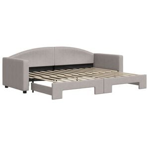 vidaXL Tagesbett Ausziehbar Taupe 80x200 cm Stoff