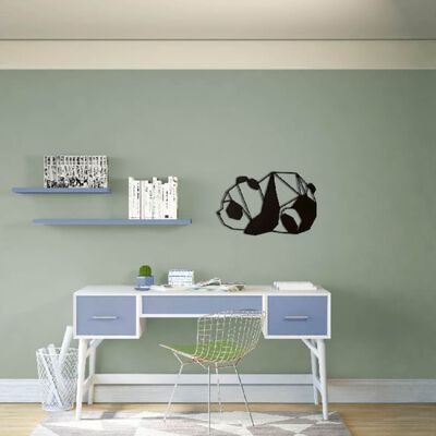 Homemania Wanddekoration Panda 52x31 cm Stahl Schwarz