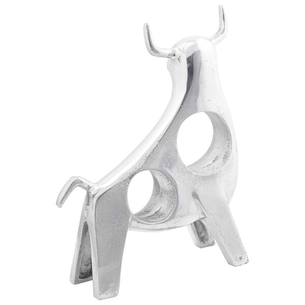 vidaXL Stierskulptur Silber 22 x 9.5 x 34 cm Aluminium