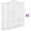 vidaXL Gabionen mit Hochbogen 2 Stk. 200x30x200/220cm Verzinktes Eisen