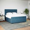 vidaXL Boxspringbett mit Matratze Blau 180x200 cm Samt