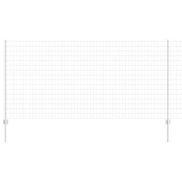 vidaXL Zaun mit Pfosten Silber 1,2 x 10 m Stahl