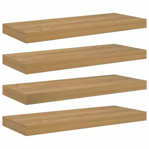 vidaXL Wandregal Wandmontiert 4 pcs Braun 50 x 23 x 4 cm Holzwerkstoff