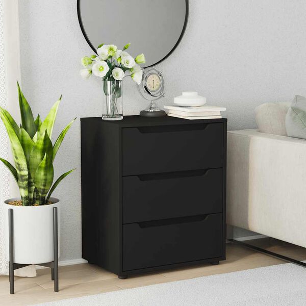 vidaXL Sideboard VISNES Schwarz 60x40x73 cm Holzwerkstoff
