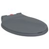 vidaXL Toilettensitz mit Absenkautomatik Quick-Release Grau Oval