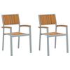 vidaXL Stapelstuhl 2 pcs Braun 56 x 57 x 87 cm Massivholz Akazie
