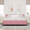 vidaXL Boxspringbett mit Matratze mit Kopfteil Rosa 180 x 200 cm Samt