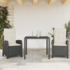 vidaXL 7-tlg. Garten-Essgruppe mit Kissen Schwarz Poly Rattan