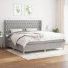 vidaXL Boxspringbett mit Matratze Hellgrau 200x200 cm Stoff