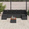 vidaXL Garten-Sofa-Set mit Kissen 8 pcs Schwarz Poly Rattan