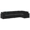 vidaXL Modulares Sofa mit Kissen Samt Schwarz