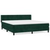 vidaXL Boxspringbett mit Matratze Dunkelgr&uuml;n 160x200 cm Samt