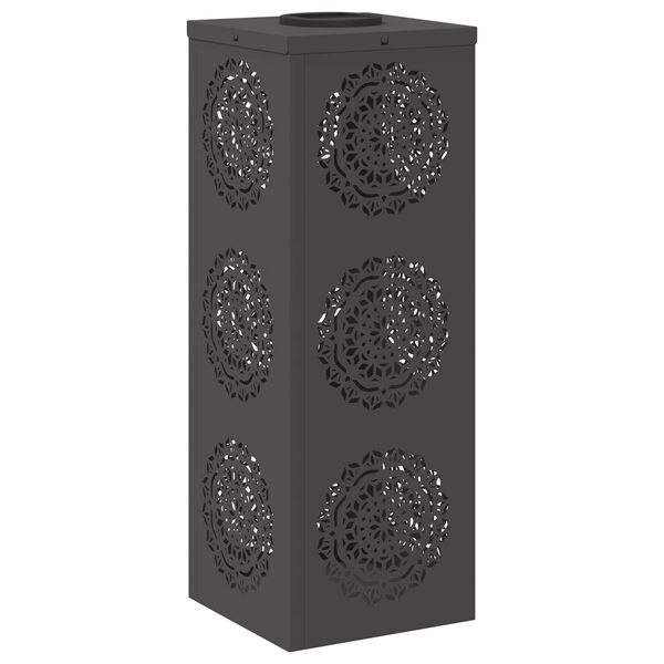 vidaXL Solar LED Weg Licht 2 pcs Schwarz Kalt gewalzter Stahl