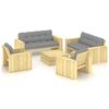 vidaXL 5-tlg. Garten-Lounge-Set mit Kissen Kiefernholz Impr&auml;gniert