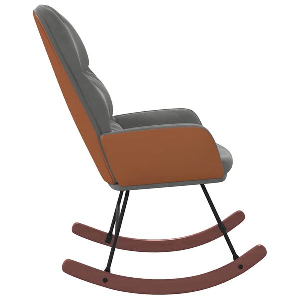 vidaXL Schaukelstuhl Dunkelgrau Samt