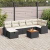 vidaXL Gartensofa-set mit Kissen 8 pcs Schwarz Poly-Rattan