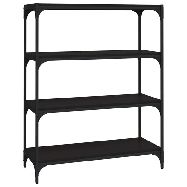 vidaXL Bücherregal Schwarz 80x33x100 cm Holzwerkstoff und Stahl