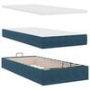 vidaXL Ottoman-Bett mit Matratze & LEDs Dunkelblau 100x200 cm Samt