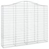 vidaXL Gabione mit Hochbogen 200x30x160/180 cm Verzinktes Eisen