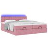 vidaXL Ottoman-Bett mit Matratzen & LEDs Rosa 200x200 cm Samt