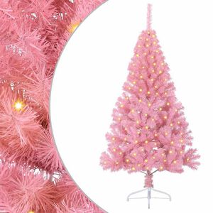 vidaXL K&uuml;nstlicher vorbeleuchteter Weihnachtsbaum Rosa 120 cm PVC