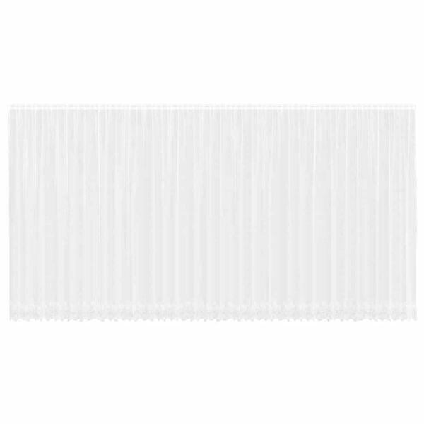 vidaXL Spitzenvorhang mit Vorh&auml;ngen Floral Wei&szlig; 280 x 900 cm Polyester
