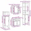 vidaXL Badezimmerm&ouml;bel-Set mit Regal 4 pcs Sonoma-Eiche Holzwerkstoff