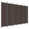 vidaXL 6-tlg. Paravent Braun 300x200 cm Stoff