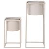 House Nordic 2-tlg. Blumentopf-Set Lena Grau-Beige