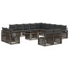 vidaXL Gartensofa-set 14 stk. Grau und Dunkelgrau Poly-Rattan