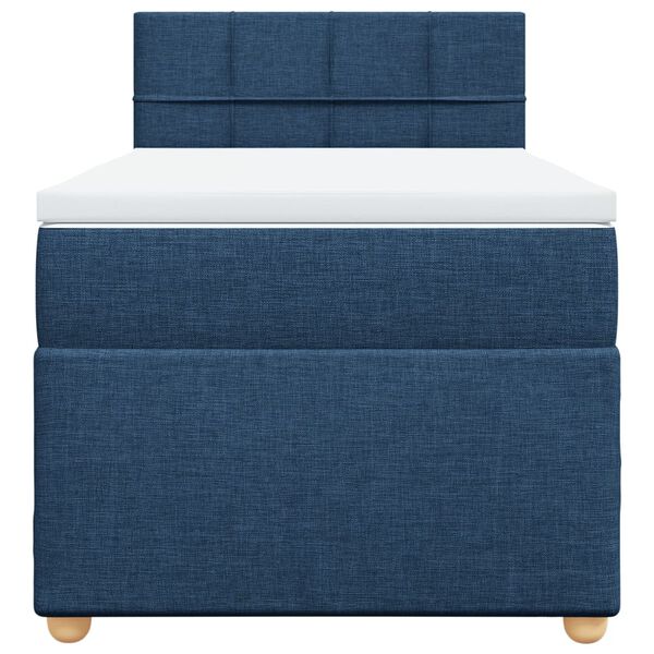 vidaXL Boxspringbett mit Matratze Blau 90x190 cm Stoff