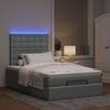 vidaXL Ottoman-Bett mit Matratze & LEDs Hellgrau 120x190 cm Stoff
