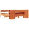 vidaXL Massivholzbett mit Regal ohne Matratze Wachsbraun 180x200 cm
