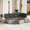 vidaXL Gartensofa-set mit Kissen 7 pcs Hellgrau Poly-Rattan