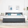 vidaXL Boxspringbett mit Matratze Dunkelgrau 200 x 200 cm Samt