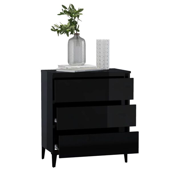 vidaXL Sideboard Hochglanz-Schwarz 60x35x69 cm Holzwerkstoff
