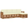 vidaXL Sofagarnituren 5 pcs Natur und Creme Massivholz Akazie