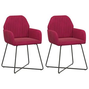 vidaXL Esszimmerst&uuml;hle 2 pcs Samt Weinrot 55 x 50 x 84 cm