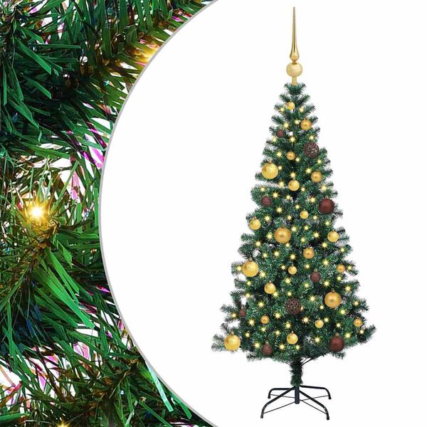 vidaXL K&uuml;nstlicher vorbeleuchteter Weihnachtsbaum Gr&uuml;n 150 cm