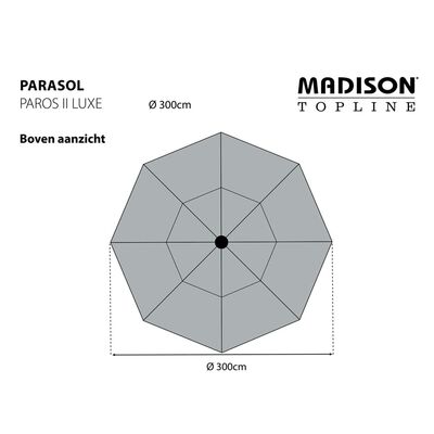 Madison Sonnenschirm Paros II Luxe 300 cm Hellgrau