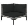 vidaXL 9-tlg. Garten-Lounge-Set mit Kissen Poly Rattan Dunkelgrau