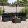 vidaXL Gartensofa-set mit Kissen 6 pcs Schwarz Poly-Rattan