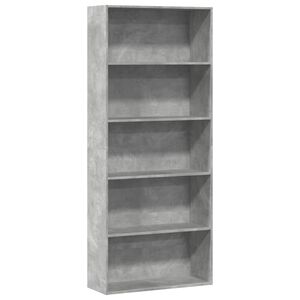 vidaXL B&uuml;cherregal Betongrau 80x30x189 cm Holzwerkstoff